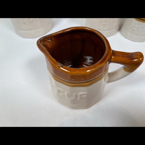 Vintage ROC Taiwan Stamped Stoneware Crockery Measuring Cups 4 piece set EUC - Picture 7 of 15